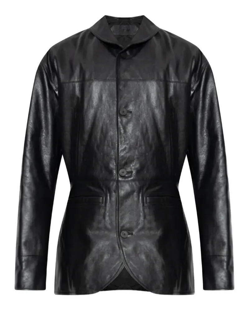 Jacquemus The Gardian leather button-up jacket - Schwarz Schwarz