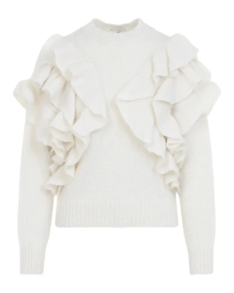 Elisabetta Franchi Gestrickter Pullover mit Rüschen - Nude Nude