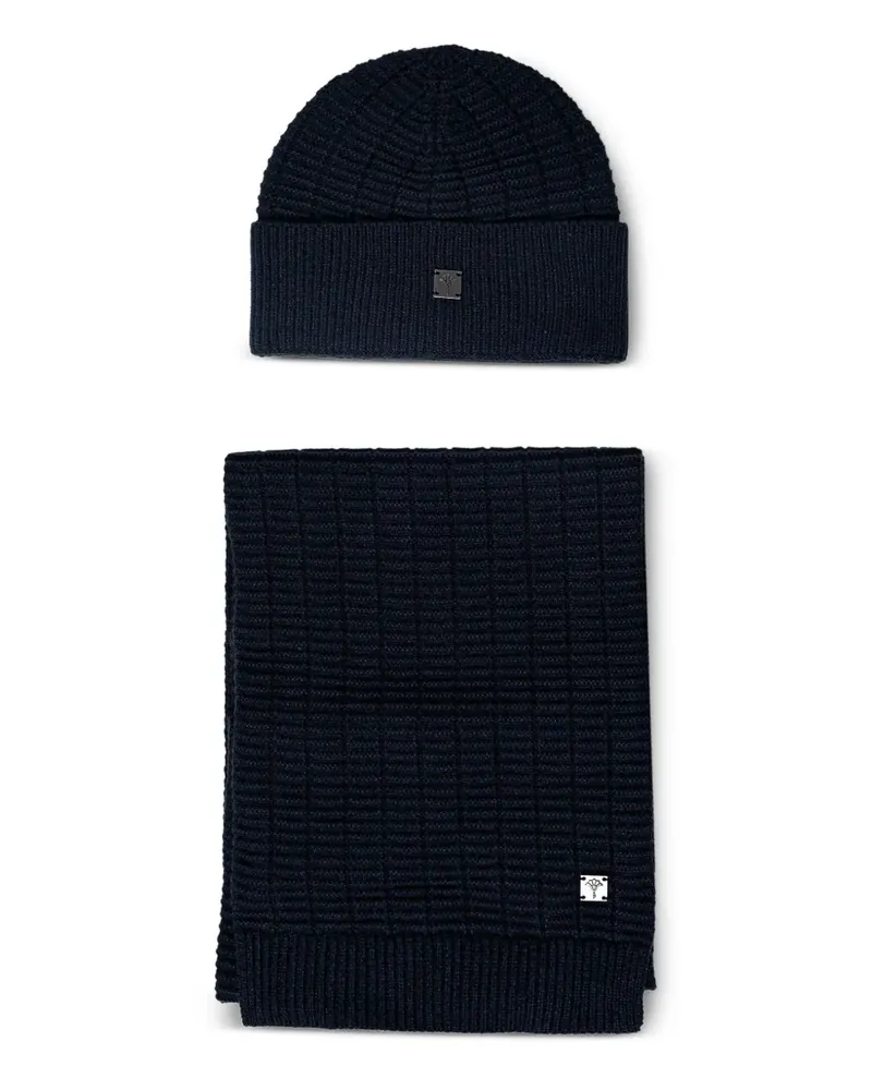 JOOP! Schal mit Logo-Schild - Blau Blau