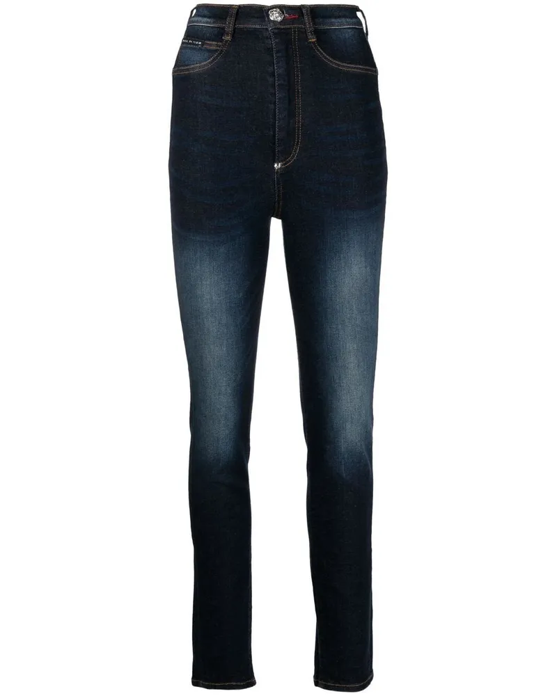 Philipp Plein Jeggings mit Stone-Wash-Effekt - Blau Blau
