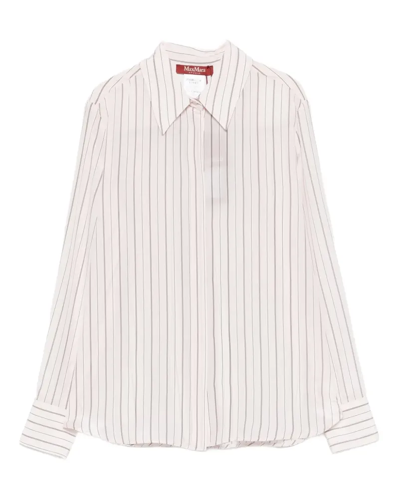Max Mara Flirt striped long-sleeved shirt - Weiß Weiß