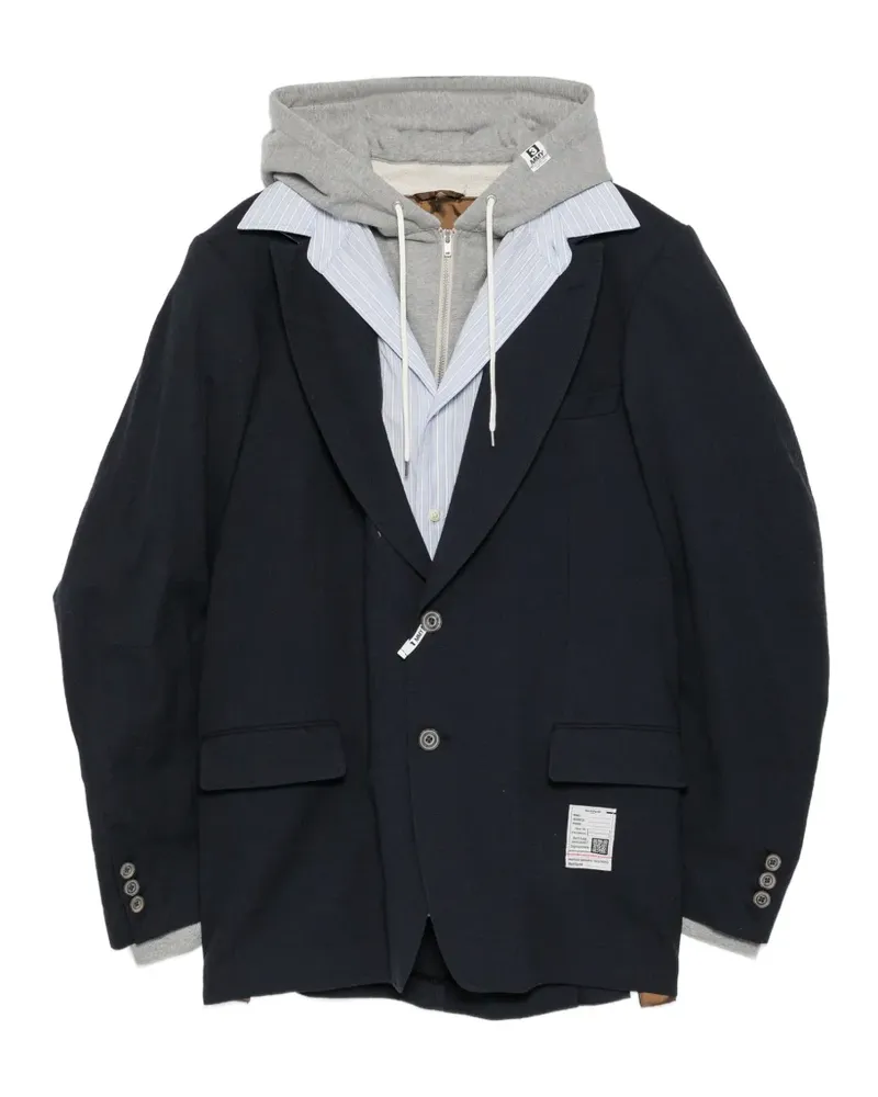 MIHARAYASUHIRO wool layered jacket - Blau Blau