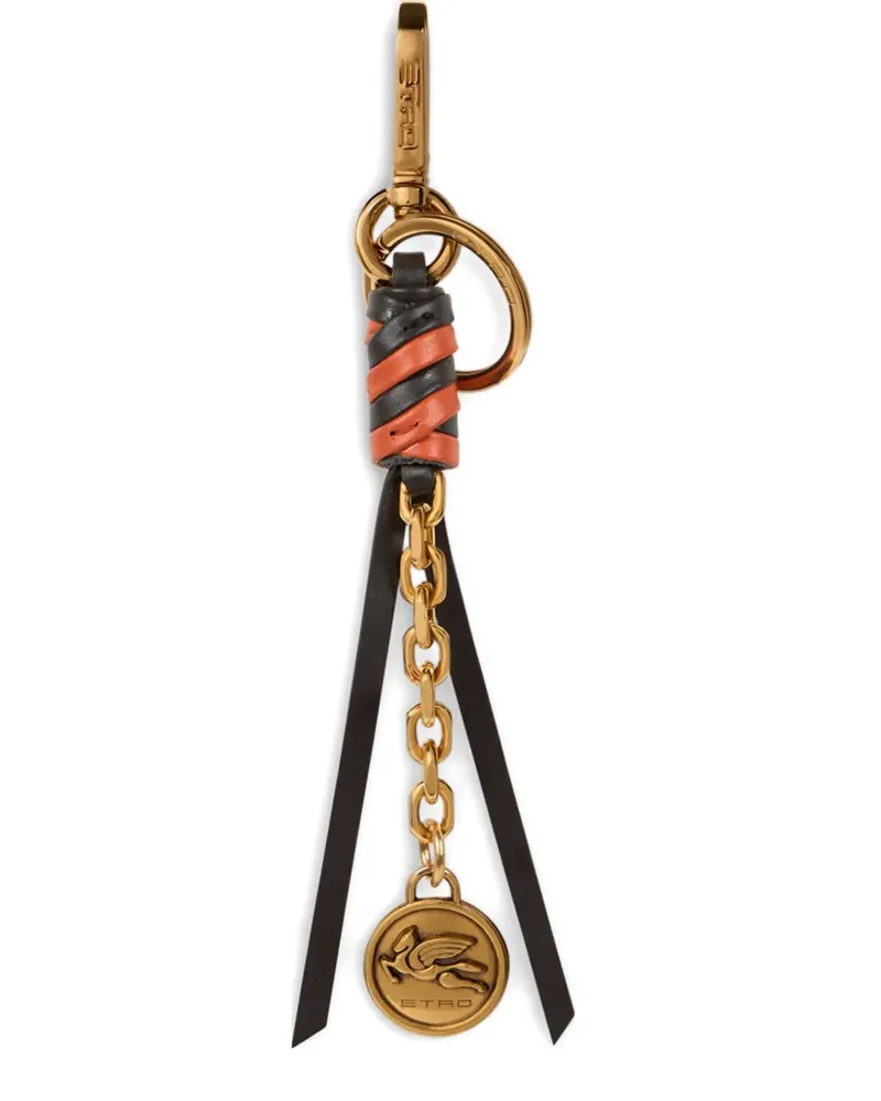 Etro leather bag charm - Schwarz Schwarz