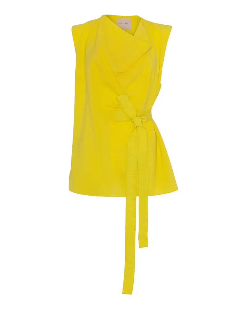 Roksanda Ilincic Hica wrap-style sleeveless blouse - Gelb Gelb