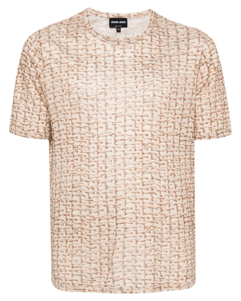 Giorgio Armani T-Shirt mit gewebtem Print - Nude Nude