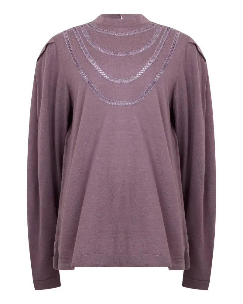 Alberta Ferretti Pullover mit Lochstrickmuster - Violett Violett
