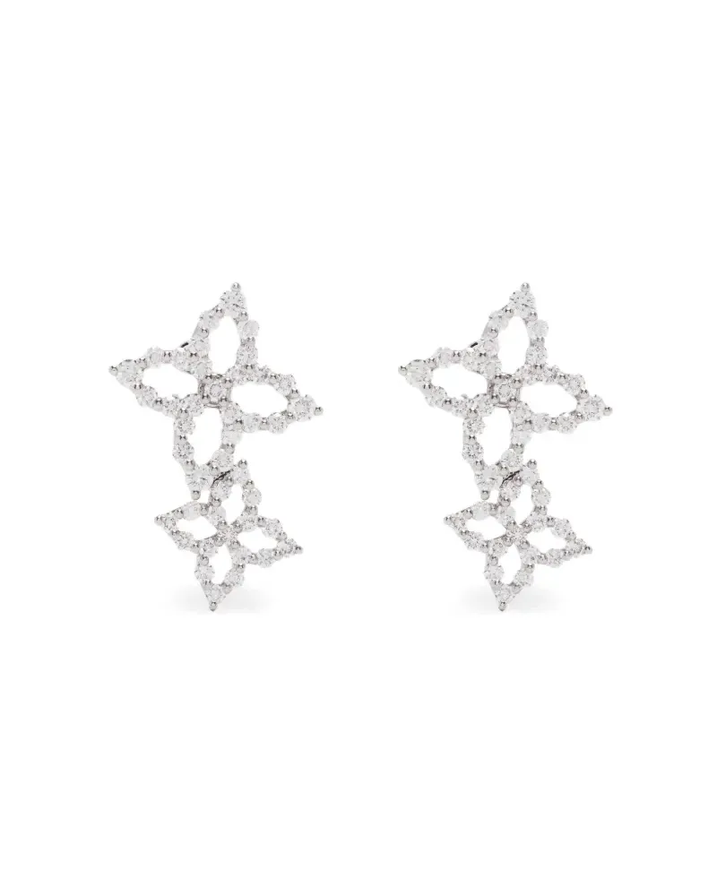 Roberto Coin 18kt Flower Weißgoldohrringe - Silber Silber