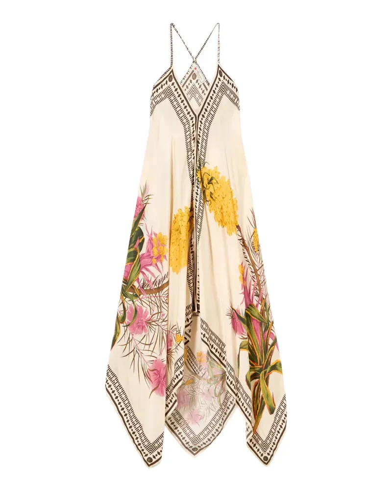 Blumarine floral print V-neck dress - Nude Nude