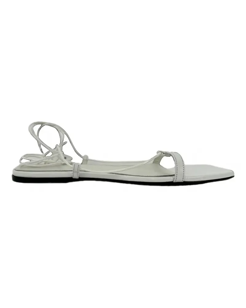 Totême 2020s croc-embossed lace-up sandals - Weiß Weiß