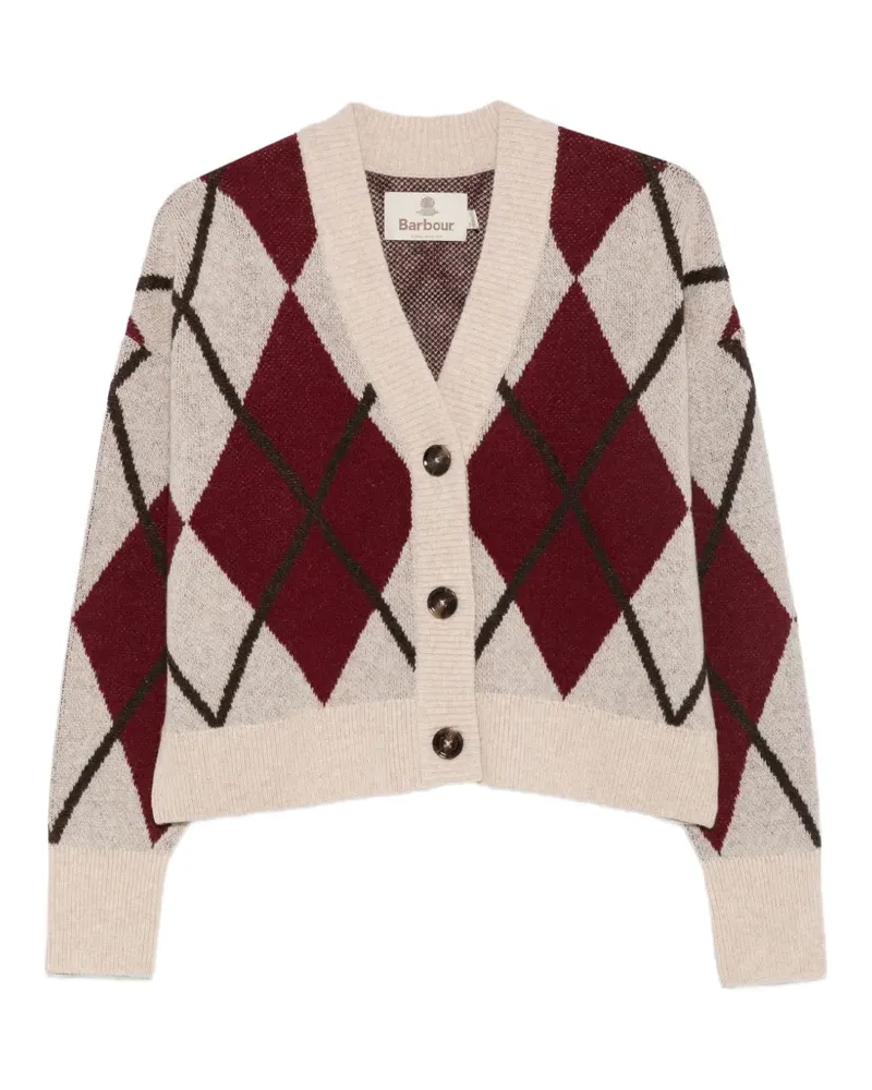 Barbour Cardigan mit Argyle-Muster - Nude Nude