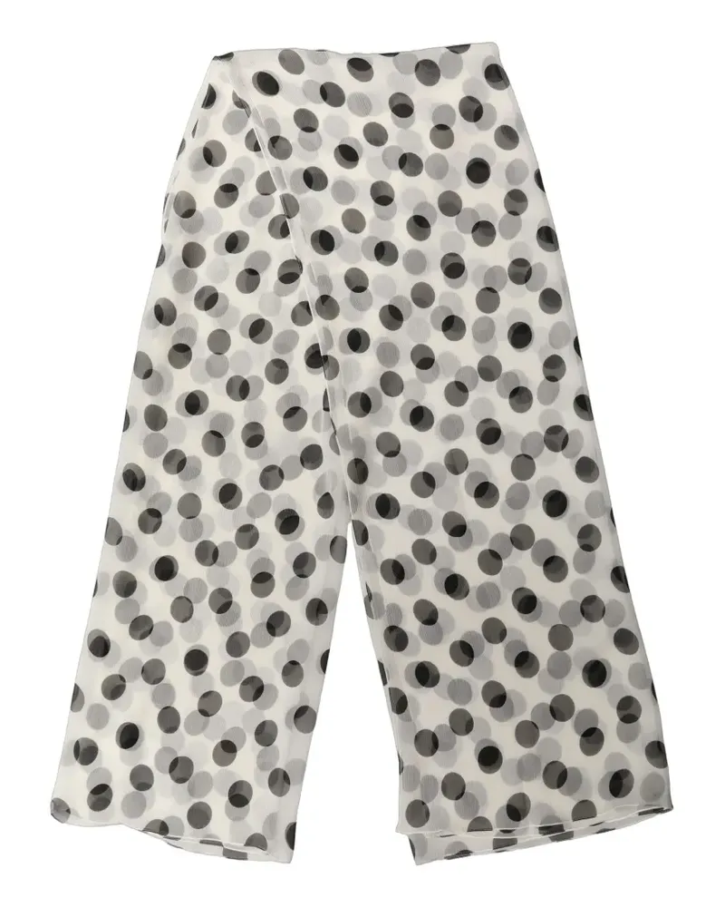 Dolce & Gabbana white black polka-dot shawl stole scarf - Weiß Weiß