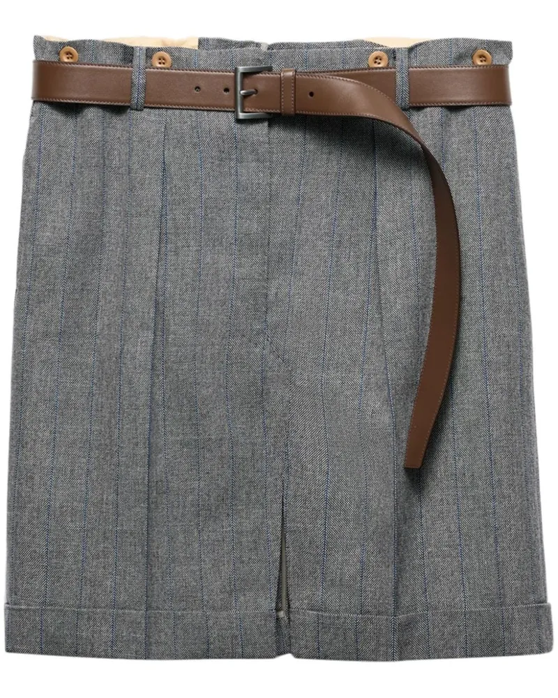 Prada Minirock mit Nadelstreifen - Grau Grau