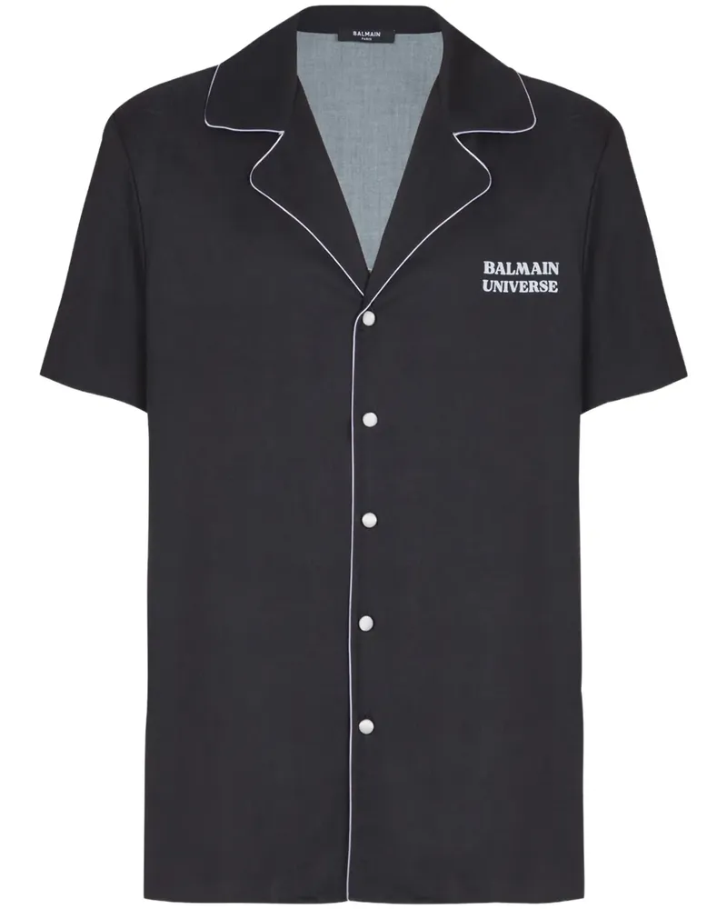 Balmain Hemd mit Planeten-Print - Schwarz Schwarz