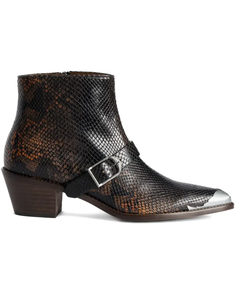 Zadig & Voltaire Stiefeletten mit Schlangen-Optik - Schwarz Schwarz