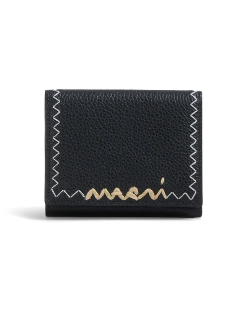 Marni Portemonnaie mit Logo-Stickerei - Schwarz Schwarz
