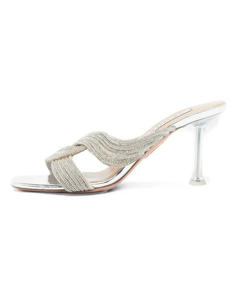 Aquazzura Gatsby crystal-embellished sandals - Silber Silber