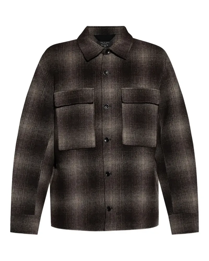 Rag & Bone Karierte Hemdjacke mit Brusttasche - Braun Braun