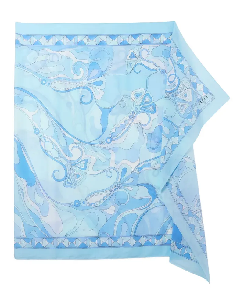 Emilio Pucci Sarong mit Orchideenprint - Blau Blau