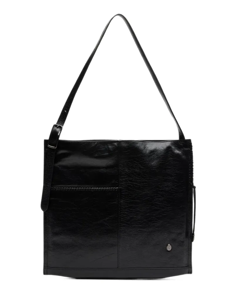 ash Hannah medium whipstitch leather shoulder bag - Schwarz Schwarz