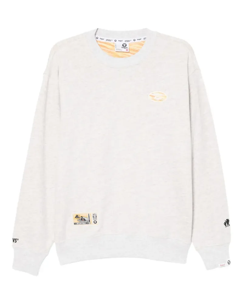 BAPE Sweatshirt mit Logo-Stickerei - Grau Grau