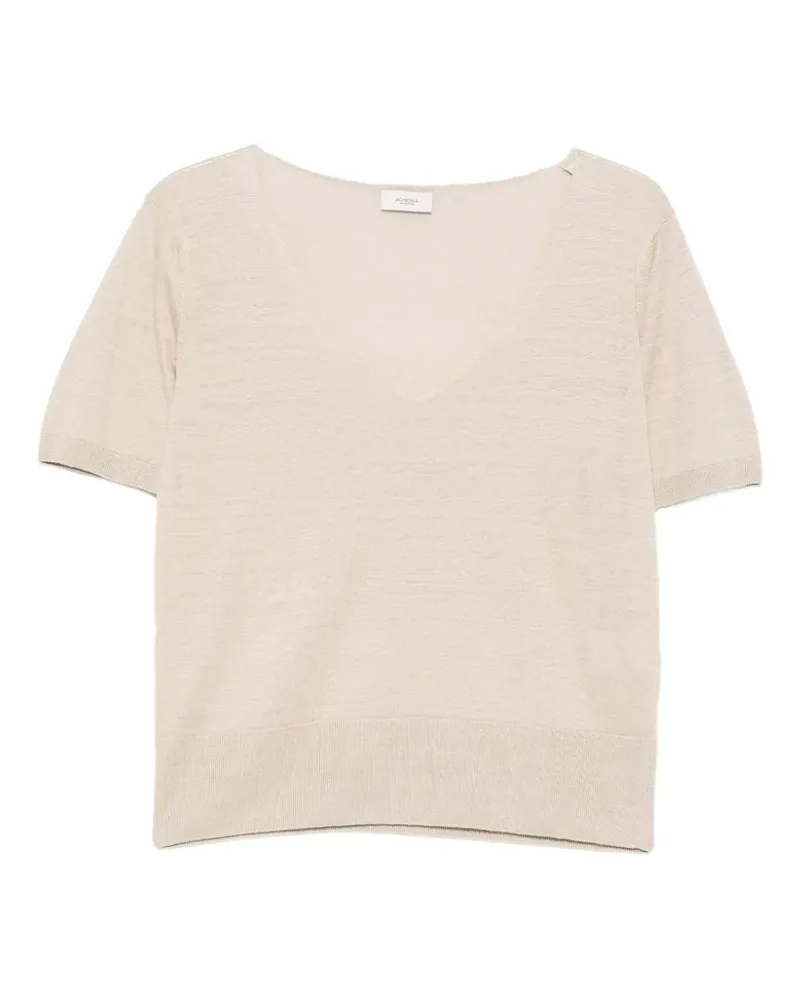 AGNONA V-neck T-shirt - Nude Nude