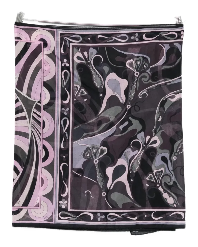 Emilio Pucci floral-print mini pareo - Schwarz Schwarz