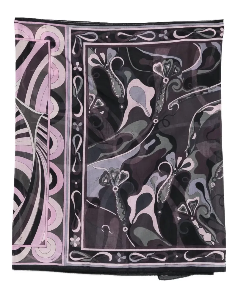 Emilio Pucci Mini-Pareo mit Blumen-Print - Schwarz Schwarz
