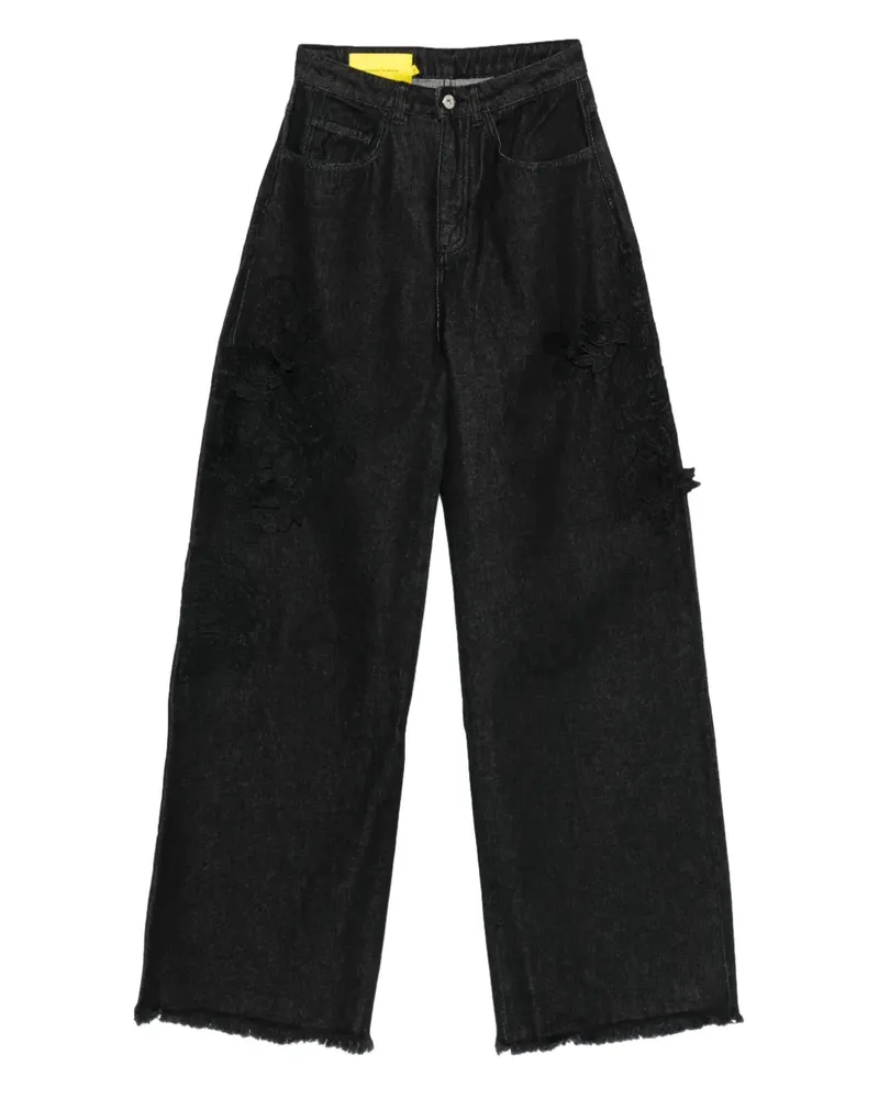 Marques ' Almeida Ausgefranste Jeans mit Verzierung - Schwarz Schwarz