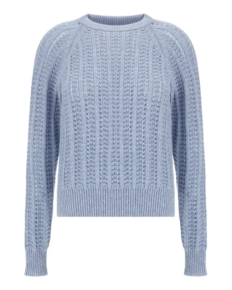 Paul & Shark Piuma Pullover in Pointelle-Strick - Blau Blau