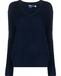 Ralph Lauren Kaschmirpullover mit Zopfmuster Blau