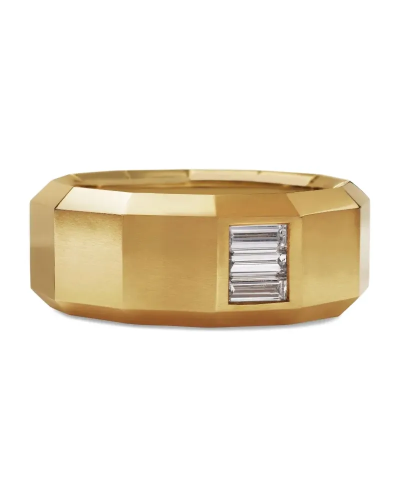 David Yurman 18kt Faceted Gelbgoldring mit Diamant 10mm Gold