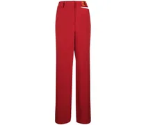 Gerade Hose mit Cut-Outs - Rot