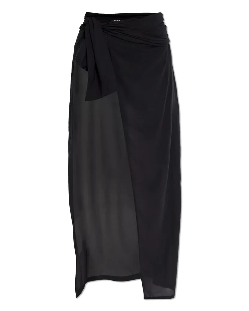 Balmain Transparenter Kaftan - Schwarz Schwarz
