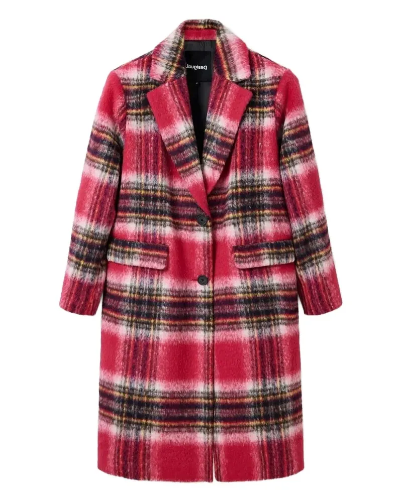 Desigual Karierter Mantel - Rot Rot
