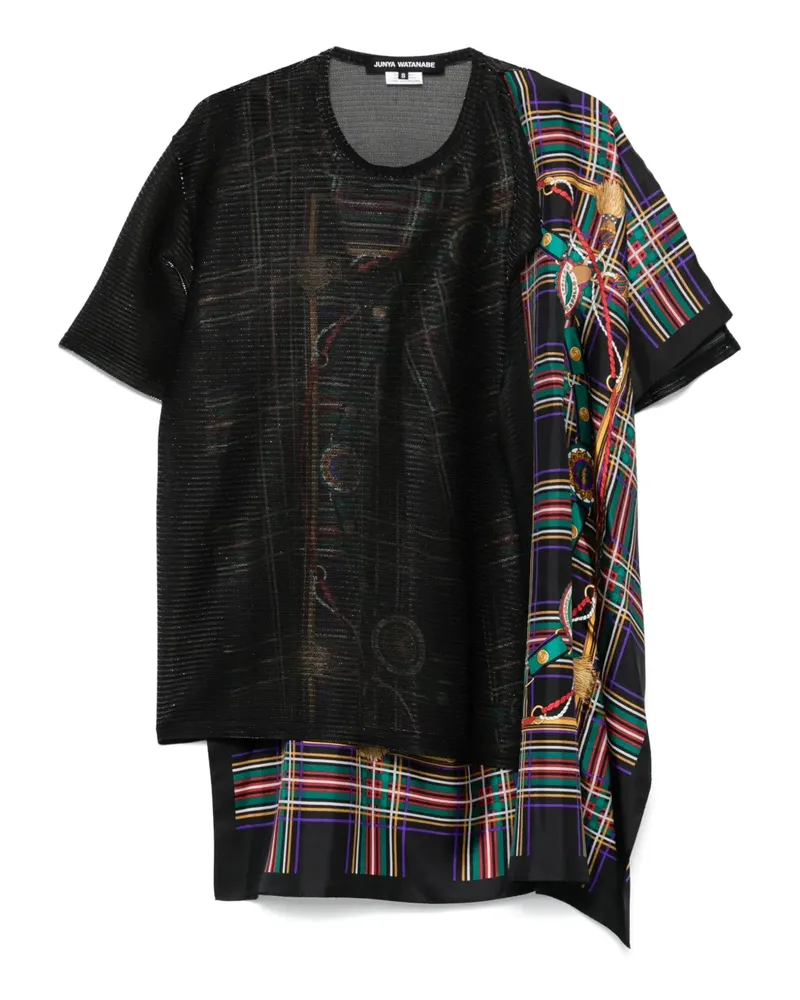 Junya Watanabe T-Shirt mit Lurex-Detail - Schwarz Schwarz