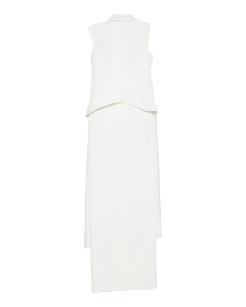 Solace London Annie peplum-waist draped-panel maxi dress - Weiß Weiß