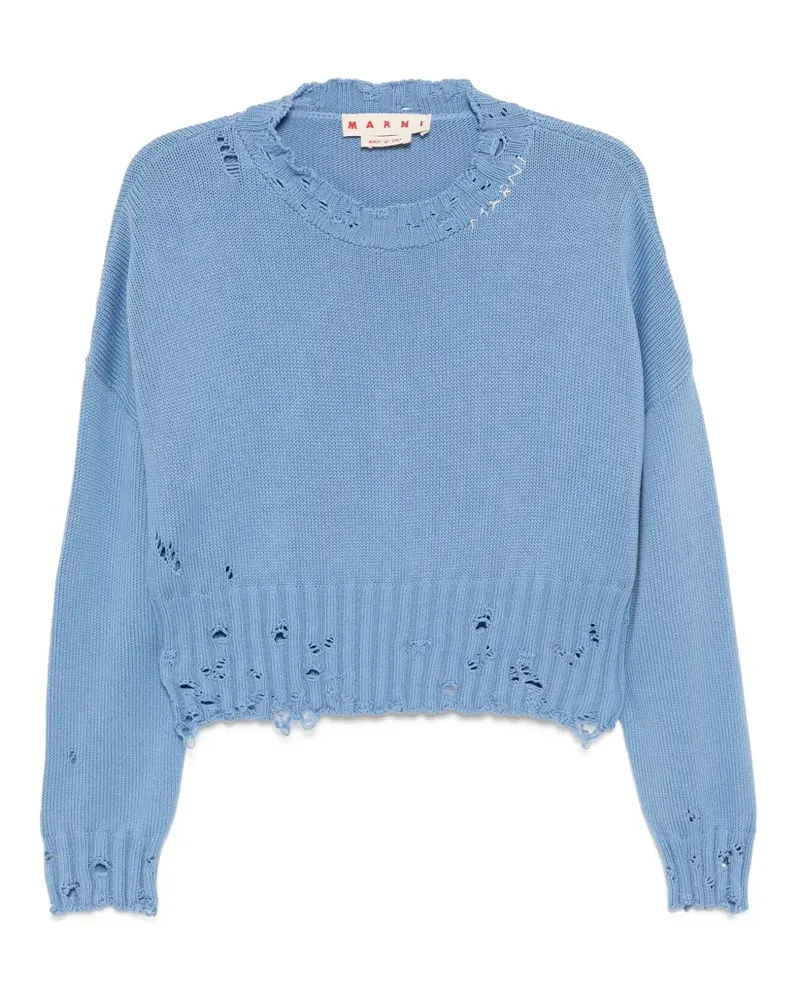 Marni Pullover in Distressed-Optik - Blau Blau