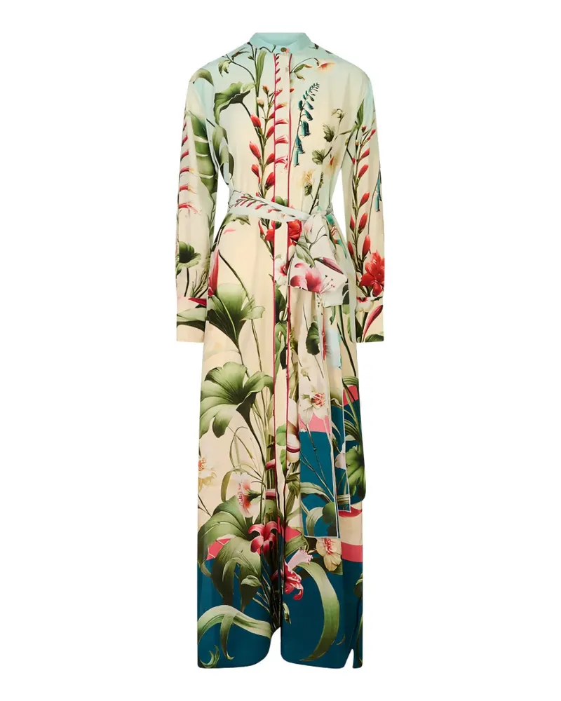 For Restless Sleepers Danae floral-print belted maxi dress - Nude Nude