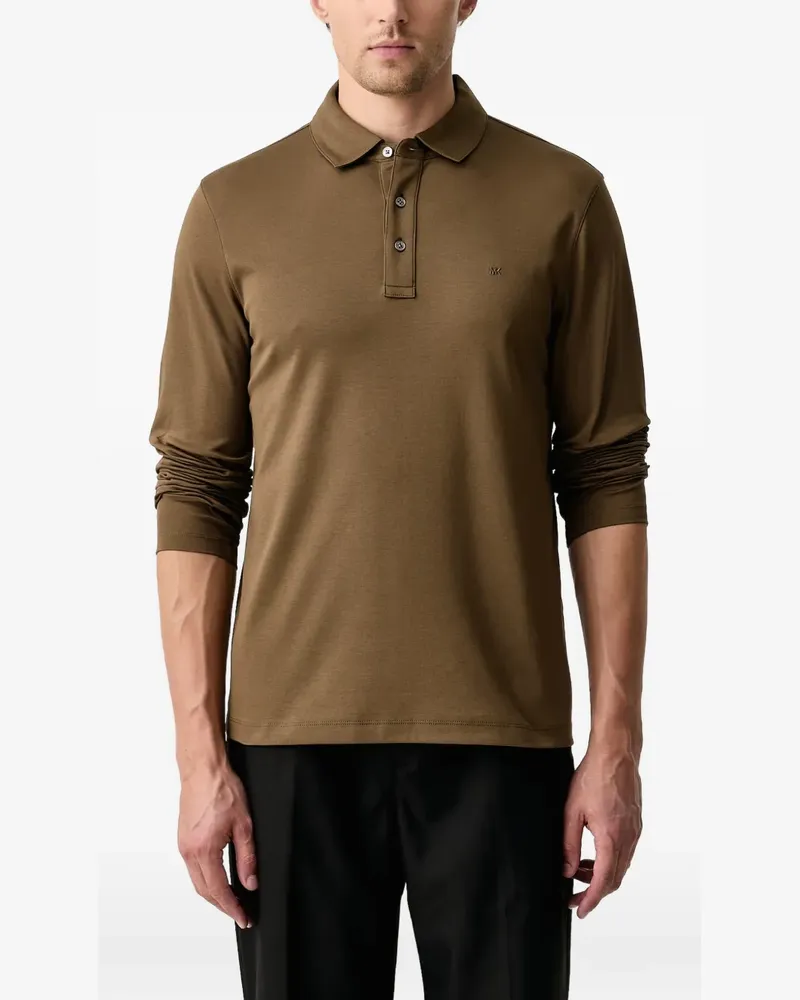 Michael Kors cotton long-sleeve polo shirt - Braun Braun