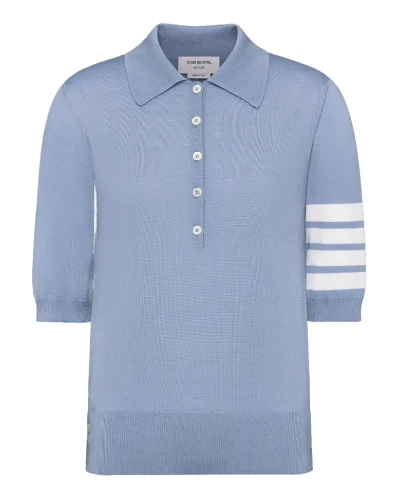 Thom Browne Poloshirt mit Streifendetail - Blau Blau