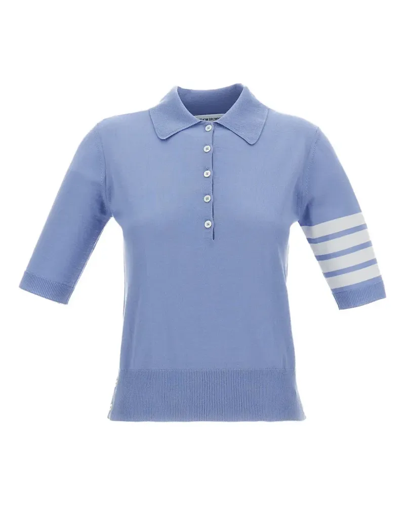 Thom Browne striped-detail polo shirt - Blau Blau