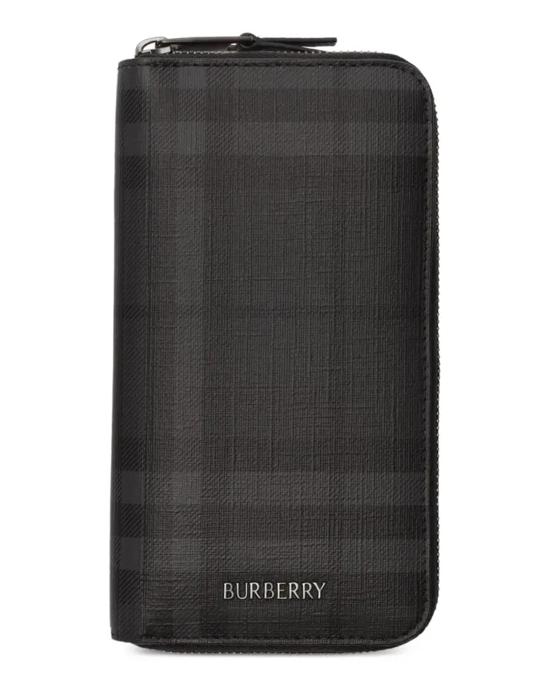 Burberry Großes City Portemonnaie mit Check - Schwarz Schwarz