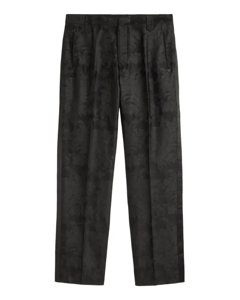 Ralph Lauren Hose aus Seidengemisch mit Jacquardmuster - Schwarz Schwarz