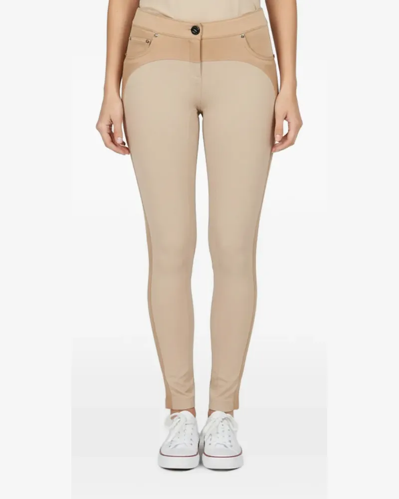 Elisabetta Franchi contrasting-trim jersey trousers - Nude Nude