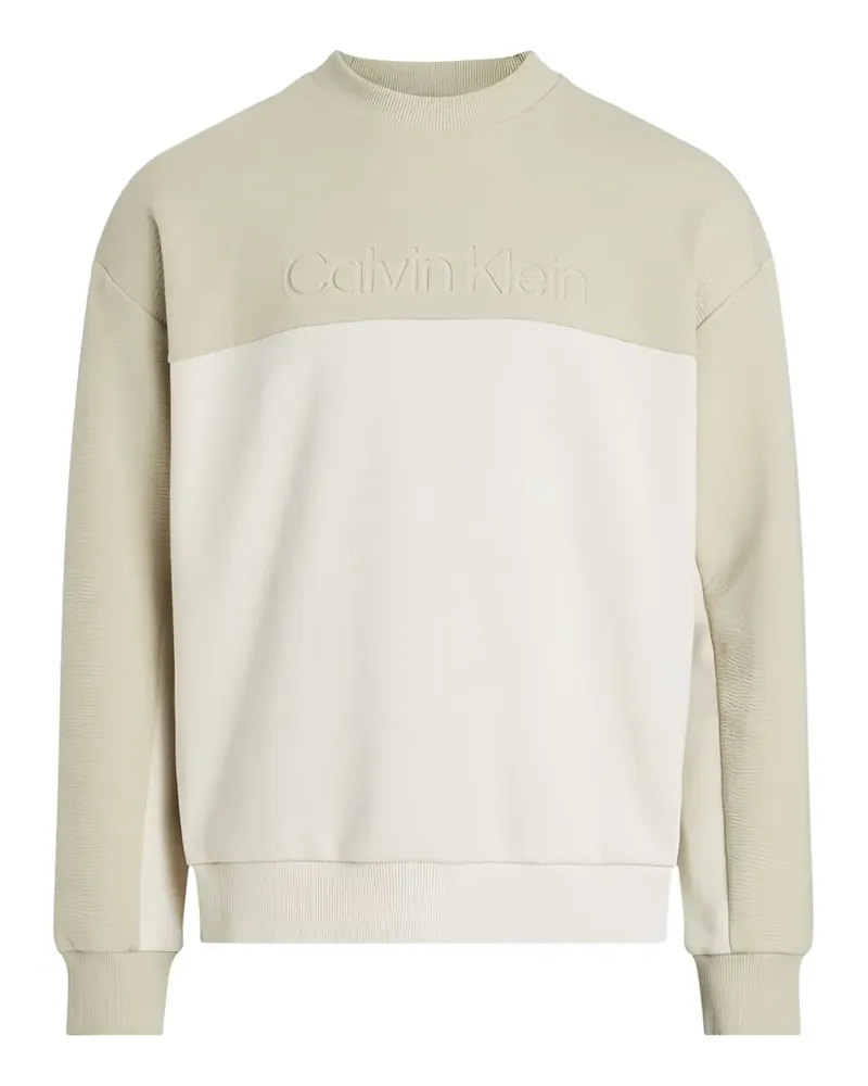 Calvin Klein Sweatshirt in Colour-Block-Optik - Grün Grün