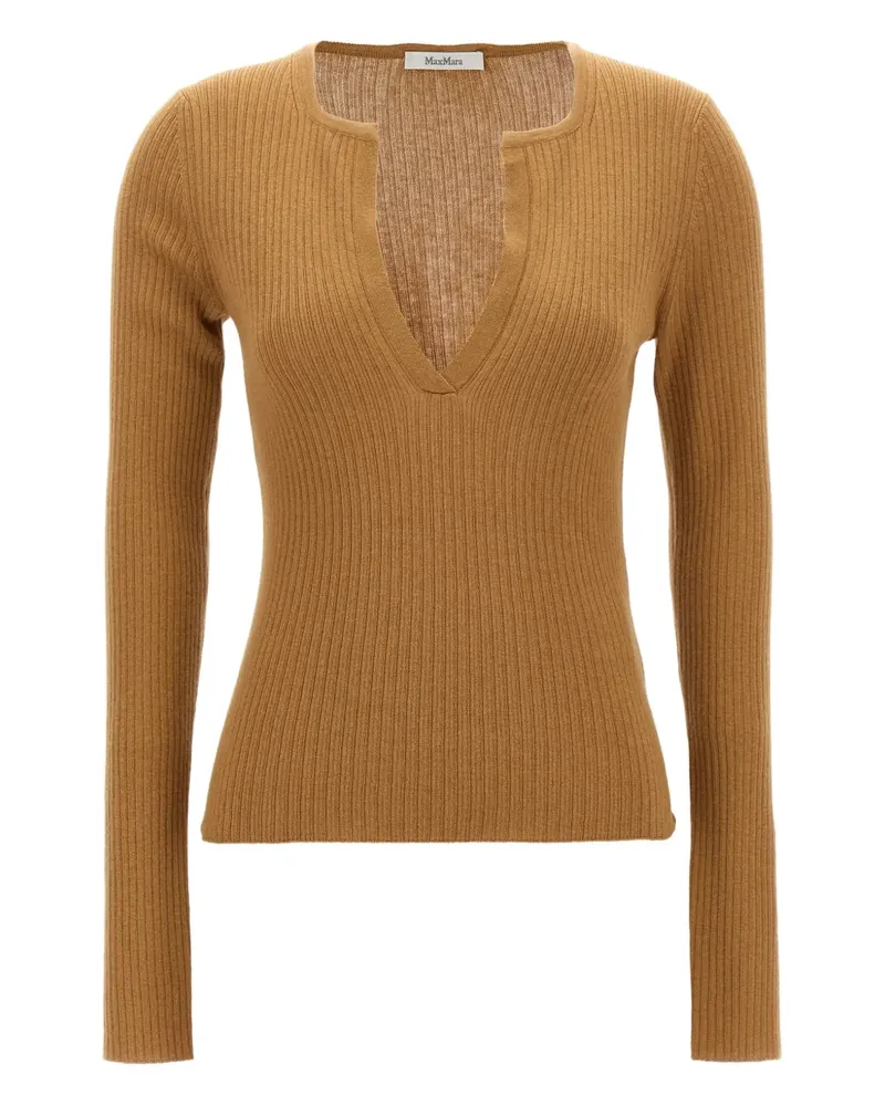 Max Mara Gerippter Urlo Henley-Pullover - Nude Nude