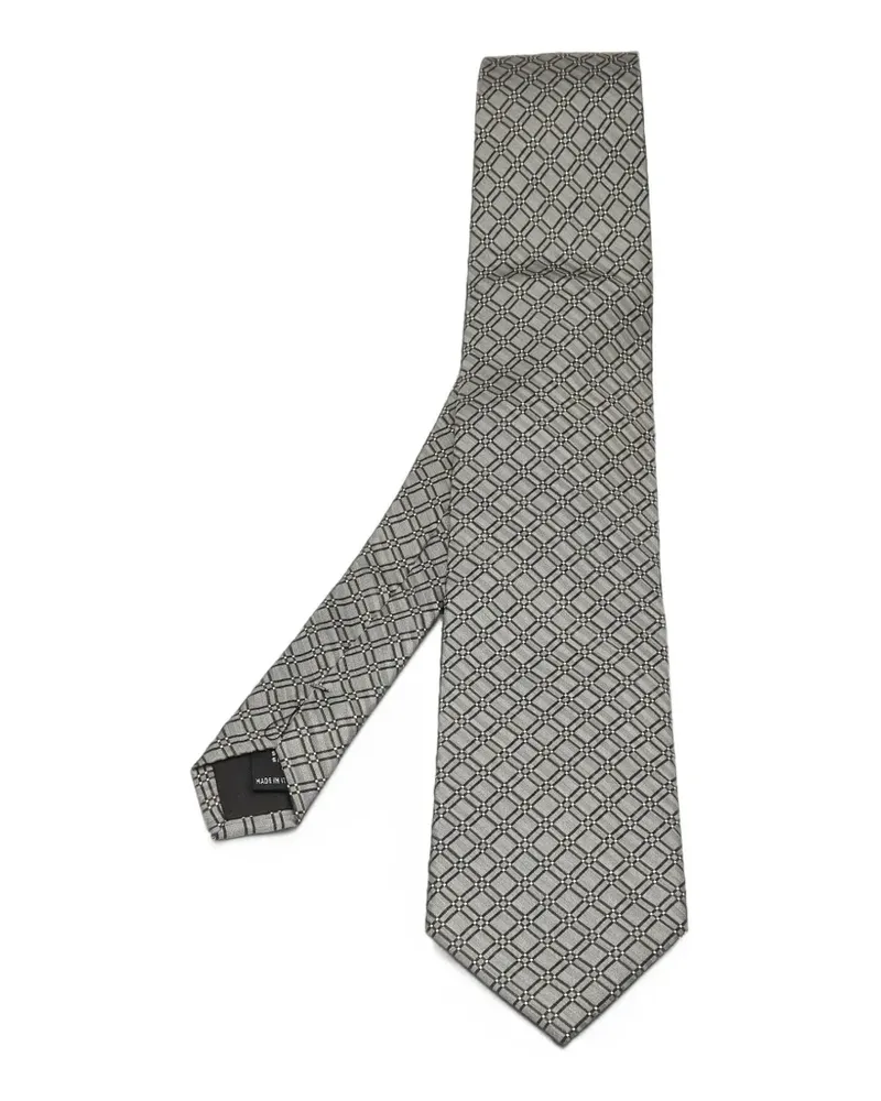 S.T. Dupont Geometrisch gemusterte Krawatte - Grau Grau