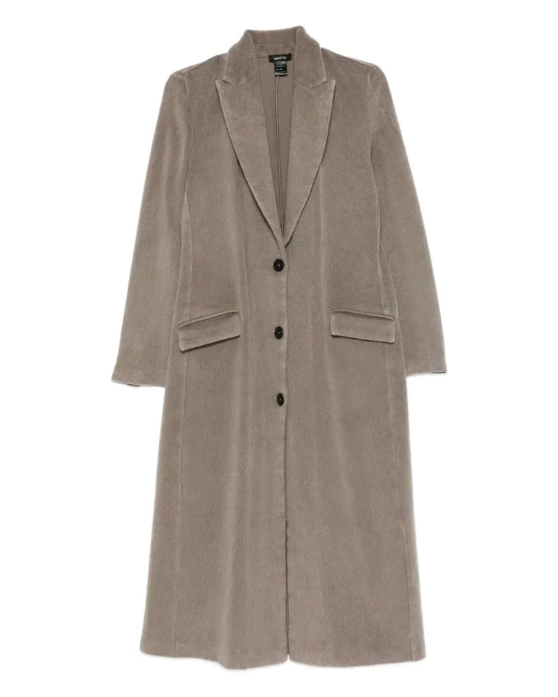 Avant Toi Geknöpfter Mantel mit Tasche - Grau Grau