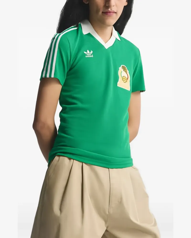 adidas Gestreiftes T-Shirt - Grün Grün