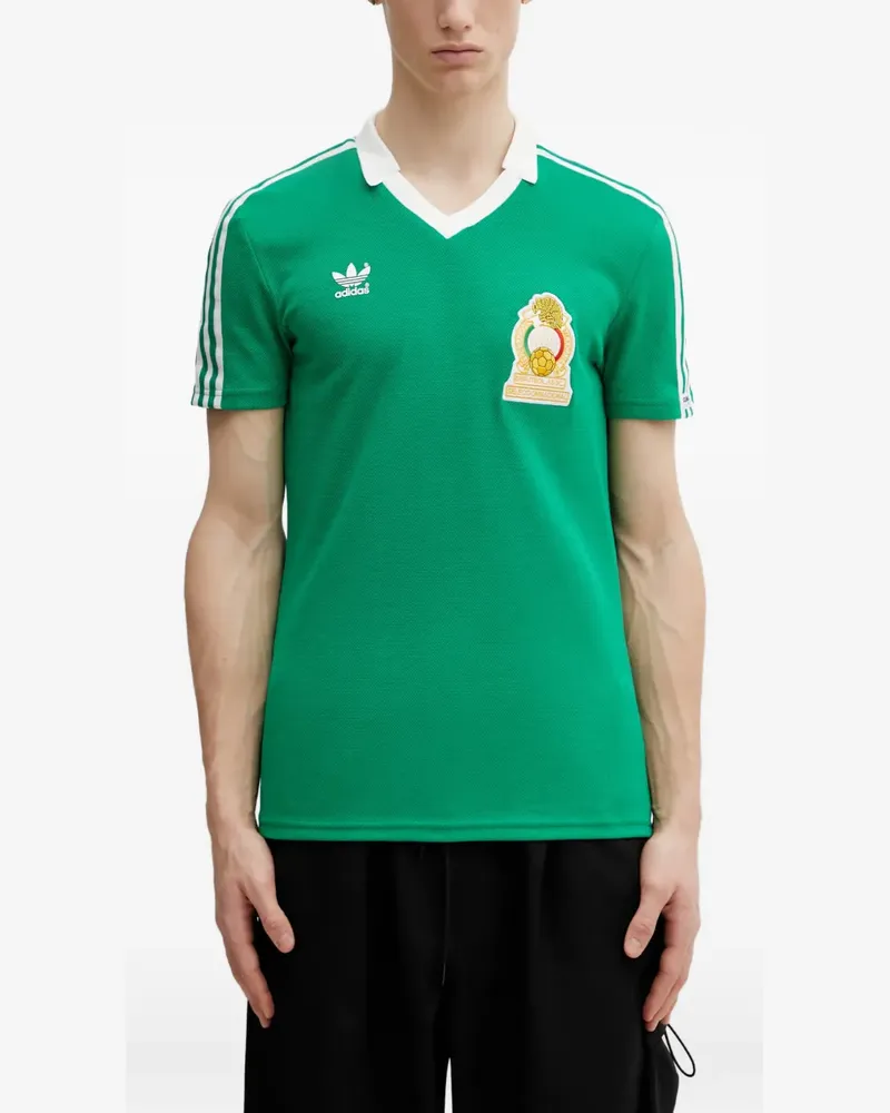 adidas Gestreiftes T-Shirt - Grün Grün